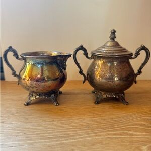 VINTAGE Victorian Sugar Bowl & Creamer set Price Firm!